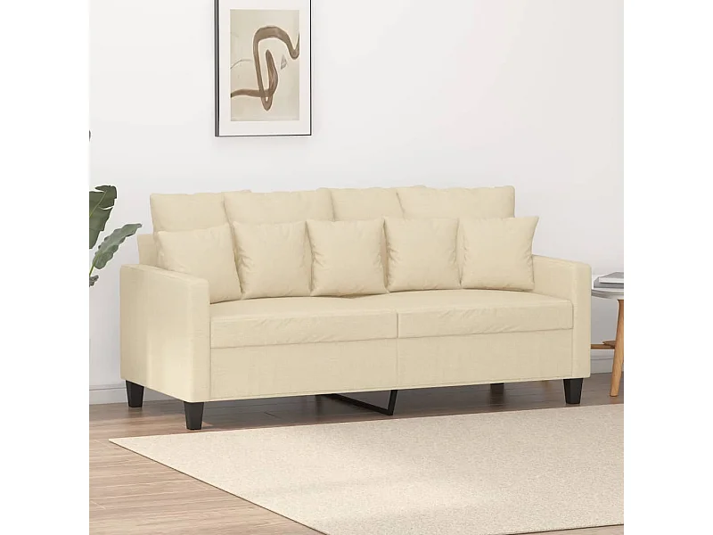 Sofá de 2 plazas de tela color crema 140 cm ES33018