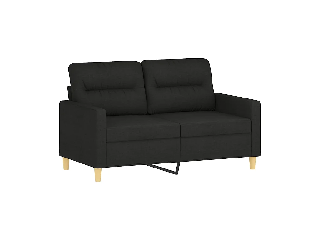 2-Sitzer-Sofa | Wohnzimmersofa mit Zierkissen Schwarz 120 cm Stoff -gkd673768