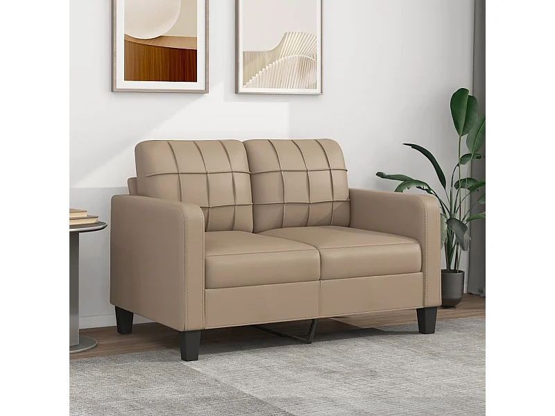 2-Sitzer-Sofa | Wohnzimmersofa Cappuccino-Braun 120 cm Kunstleder -gkd116969