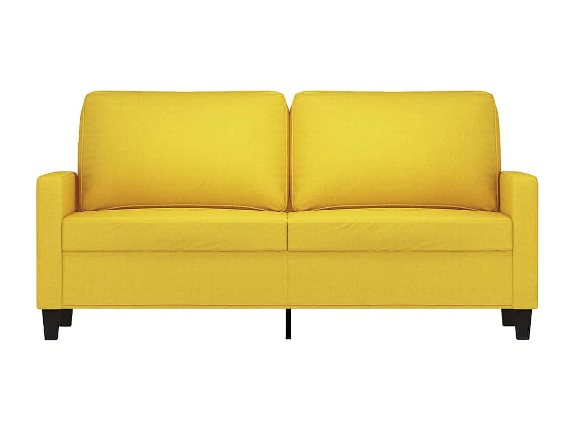 Canapé à 2 places Jaune clair 140 cm Tissu LODW88236