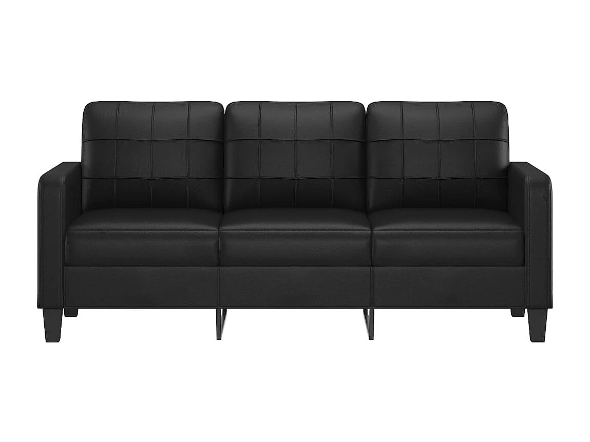 Canapé à 3 places Noir 180 cm Similicuir OID2585