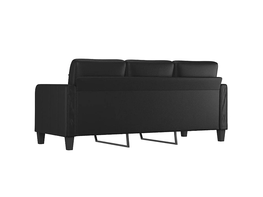 Canapé à 3 places Noir 180 cm Similicuir OID2585
