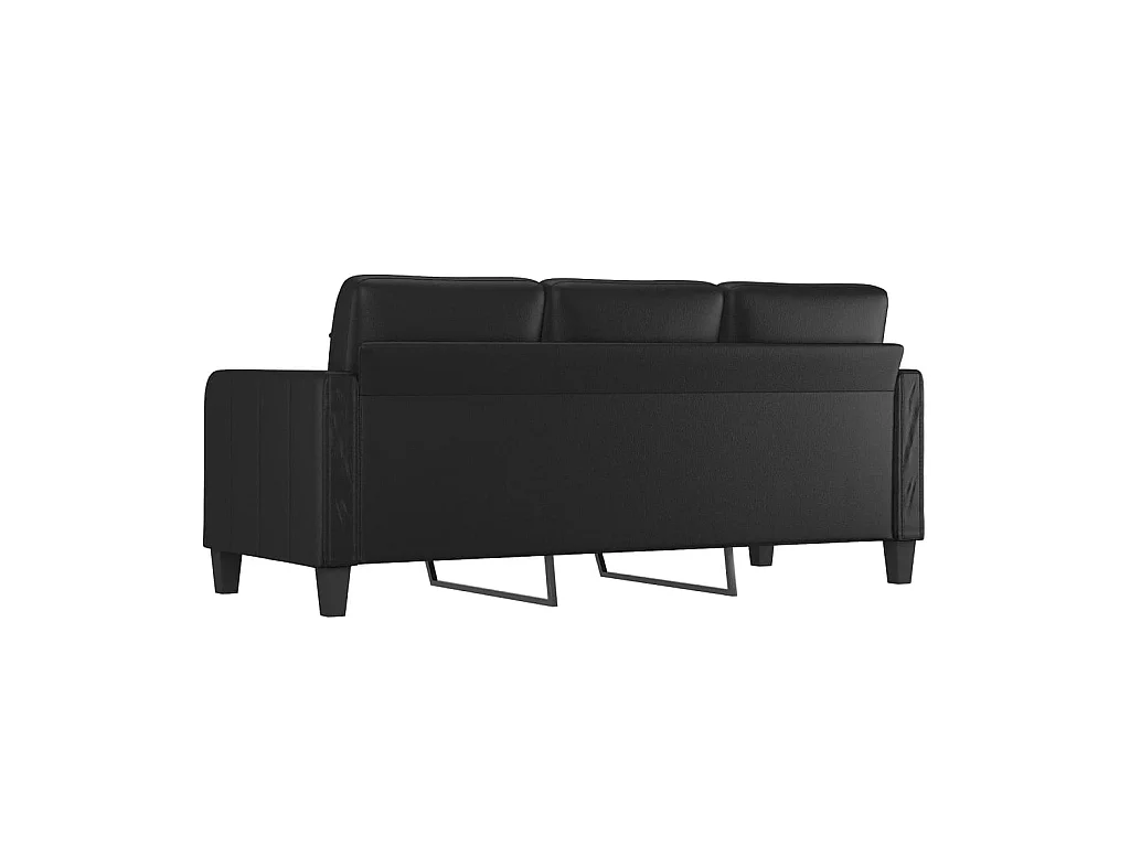 3-Sitzer-Sofa | Wohnzimmersofa Schwarz 180 cm Kunstleder -gkd641890