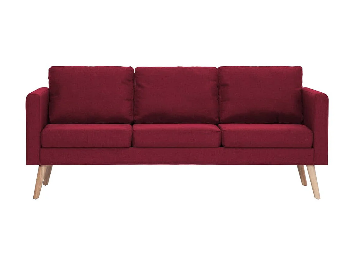 3-Sitzer-Sofa | Wohnzimmersofa Stoff Weinrot -gkd795627
