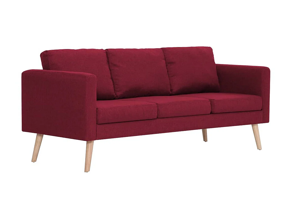 3-Sitzer-Sofa | Wohnzimmersofa Stoff Weinrot -gkd795627