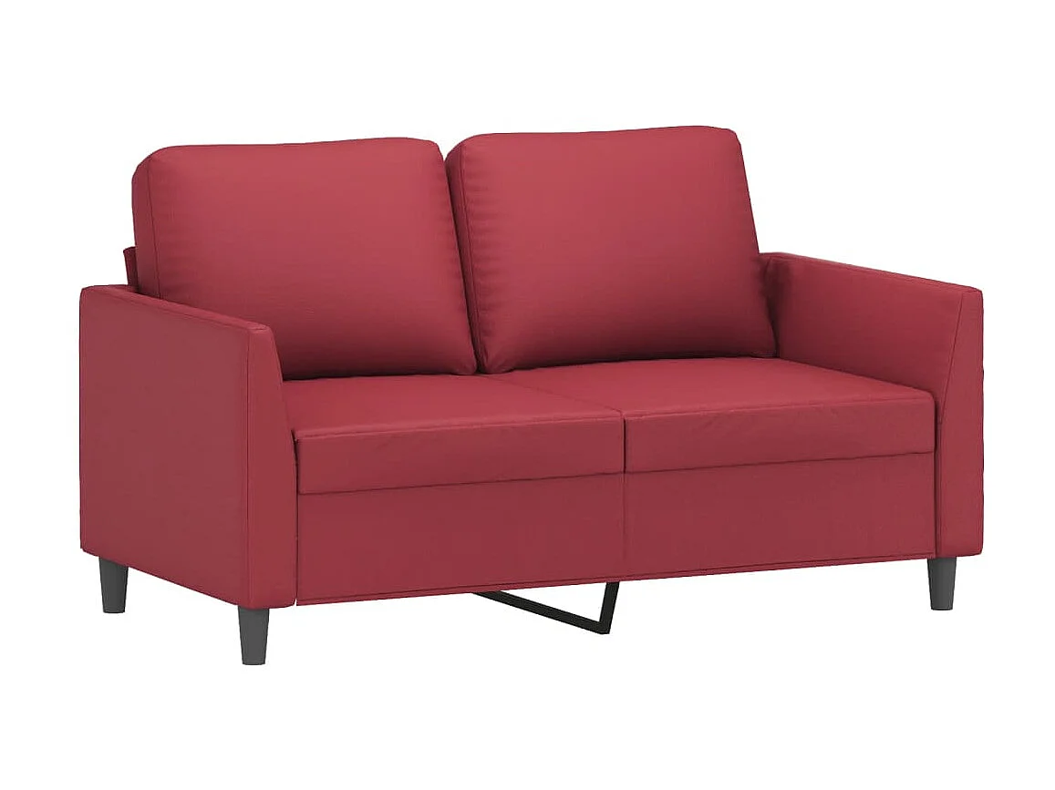 Canapé à 2 places Rouge bordeaux 120 cm Similicuir LODW70673