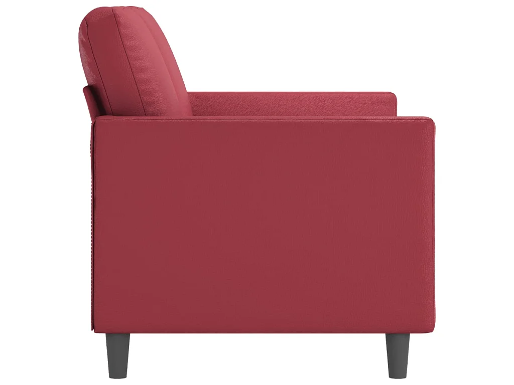 Canapé à 2 places Rouge bordeaux 120 cm Similicuir LODW70673