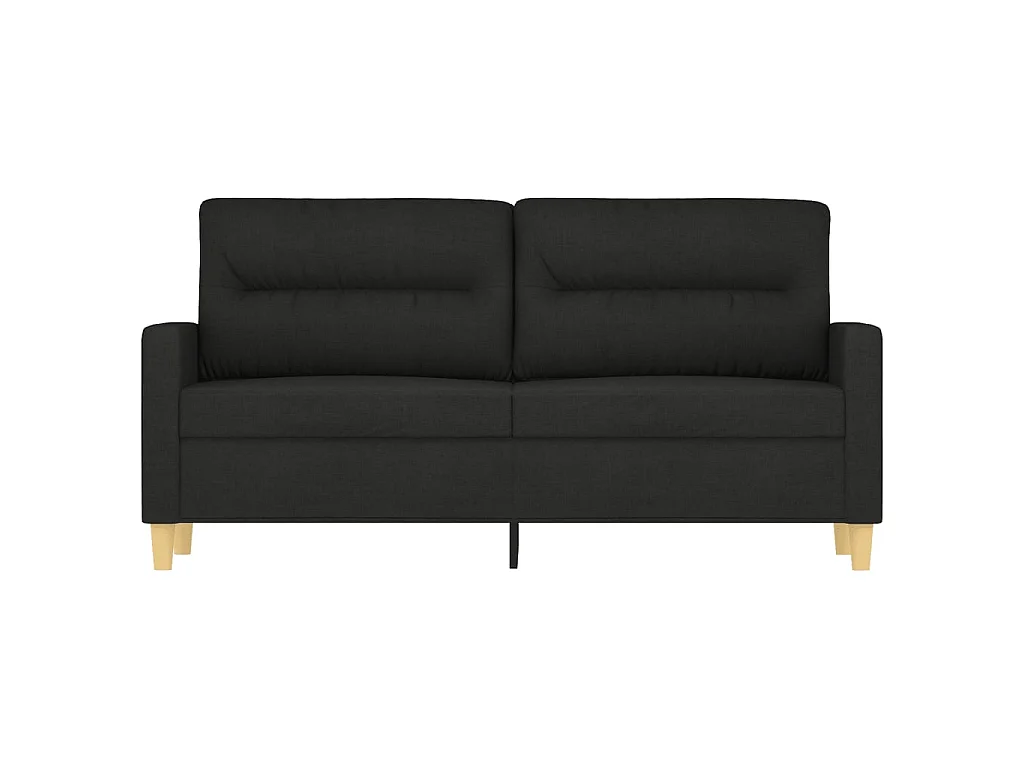 Canapé à 2 places Noir 140 cm Tissu OLA8313