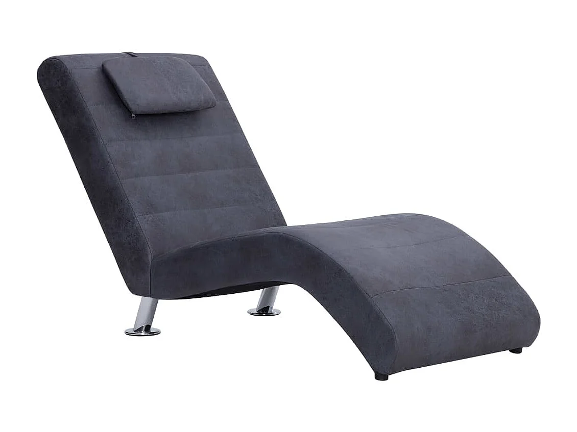 Fauteuil avec oreiller Gris Similicuir daim SEF37250