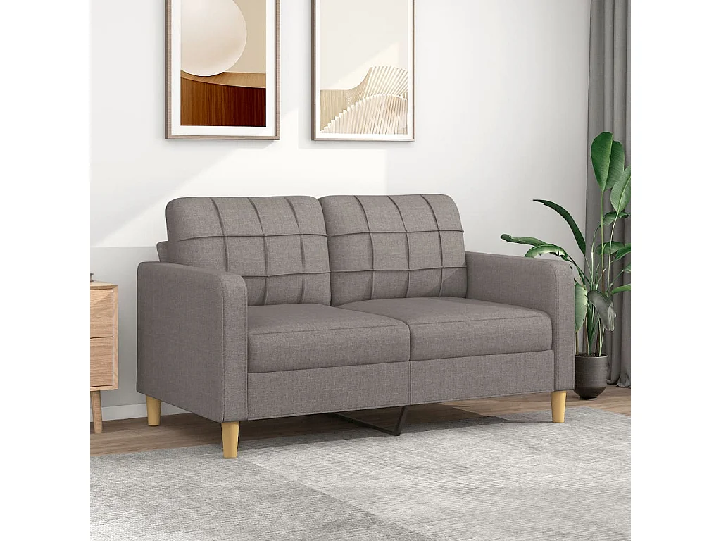 Canapé à 2 places Taupe 140 cm Tissu OID4097