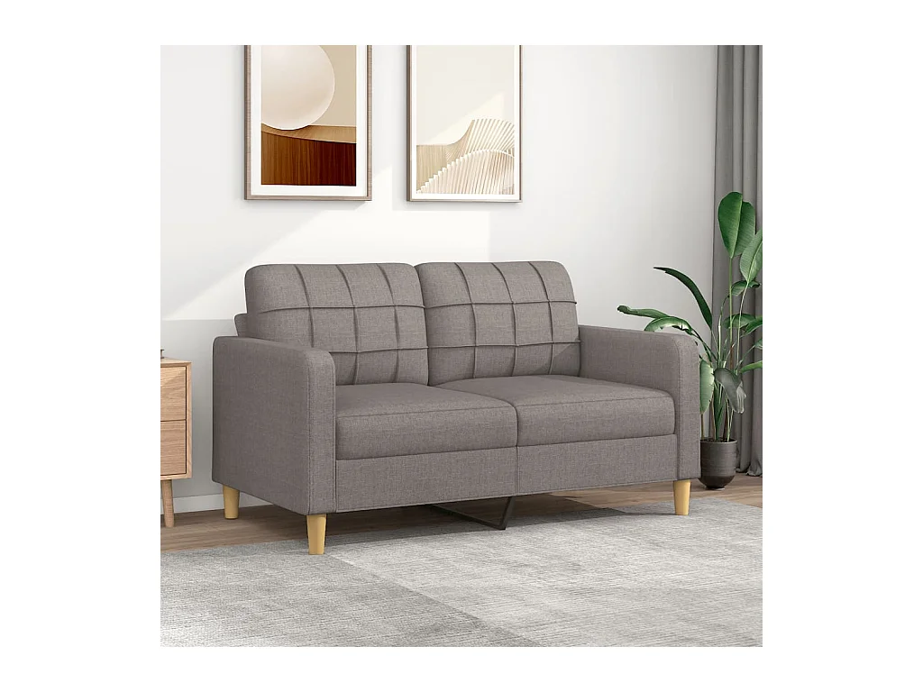 Canapé à 2 places Taupe 140 cm Tissu OID4097