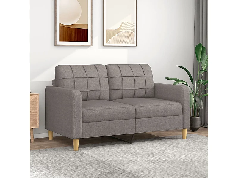 Canapé à 2 places Taupe 140 cm Tissu OID4097