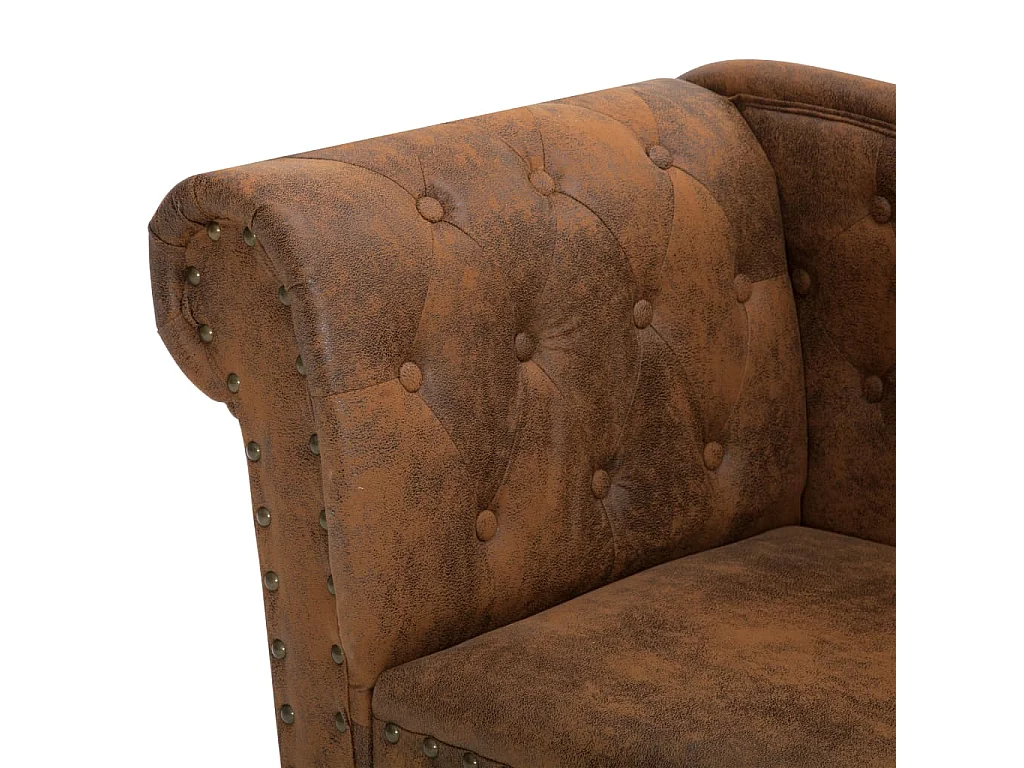 Chaise longue camurça artificial castanho PT119784