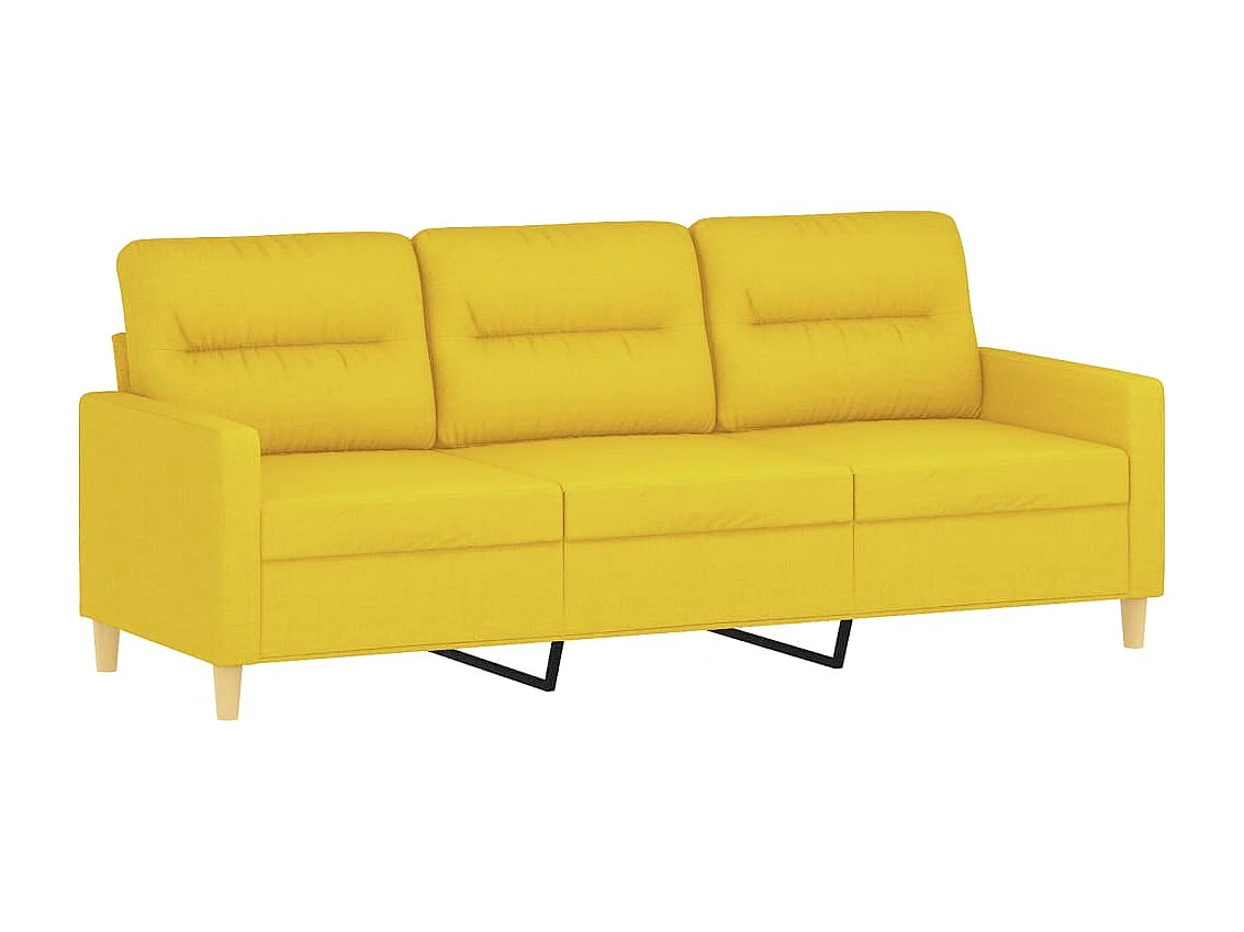 Canapé à 3 places avec oreillers jaune clair 180 cm tissu OLA6290