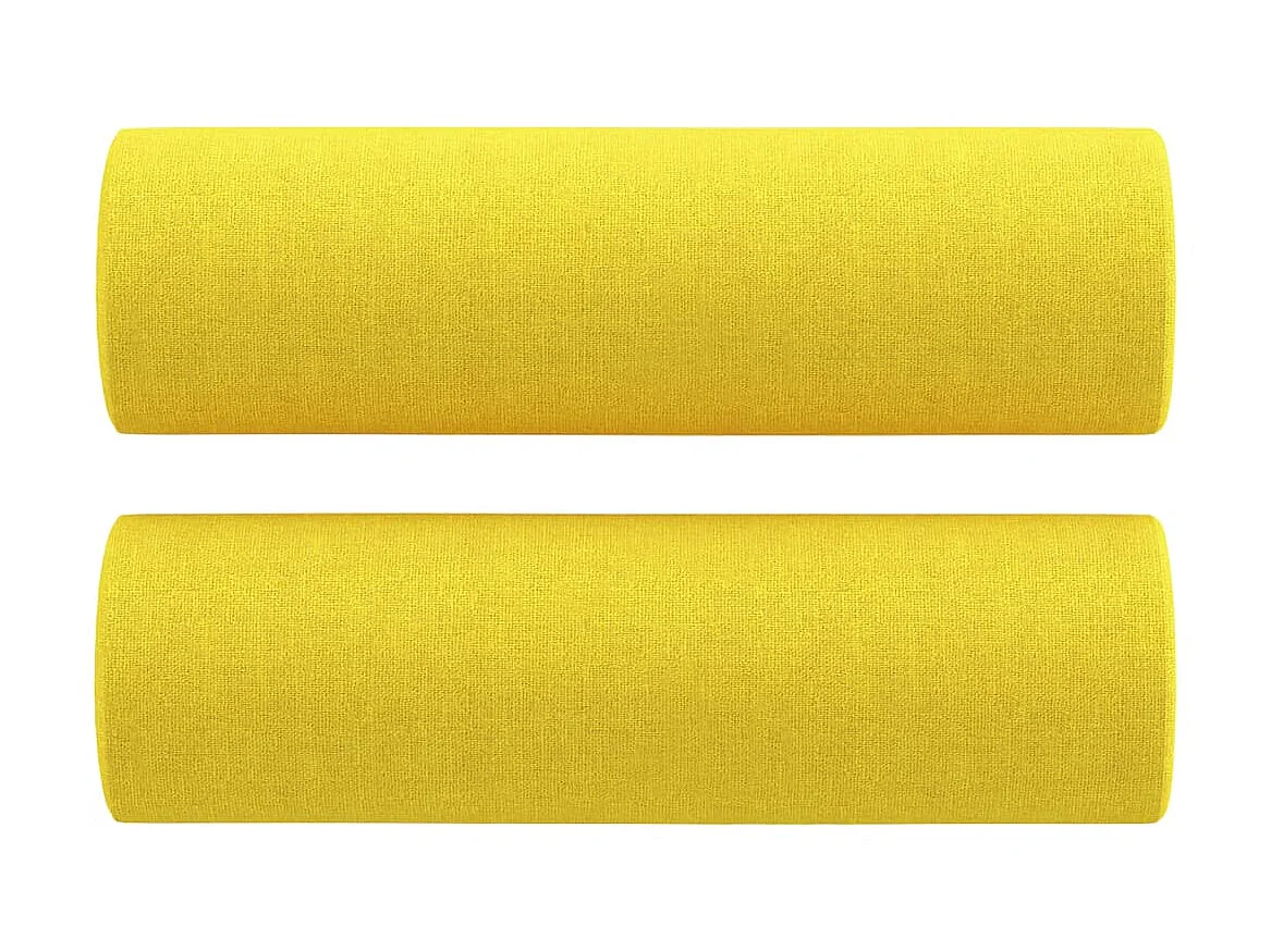 Canapé à 3 places avec oreillers jaune clair 180 cm tissu OLA6290