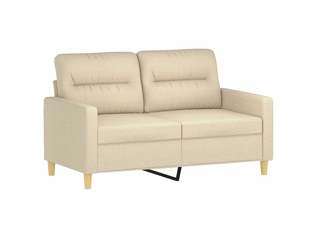 Canapé à 2 places avec oreillers décoratifs crème 120 cm tissu BE6761