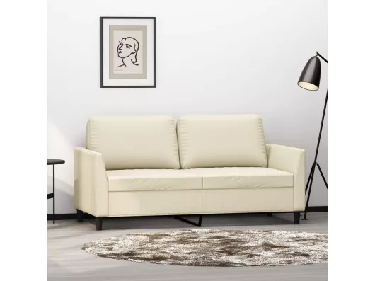 Kauf Unique 2-Sitzer-Sofa | Wohnzimmersofa Creme 140 cm Kunstleder -gkd961480