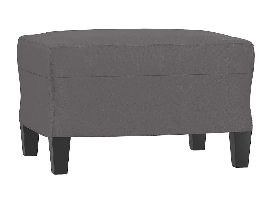 Sofá de 3 lugares c/ apoio de pés 180 cm couro artificial cinza PT934353