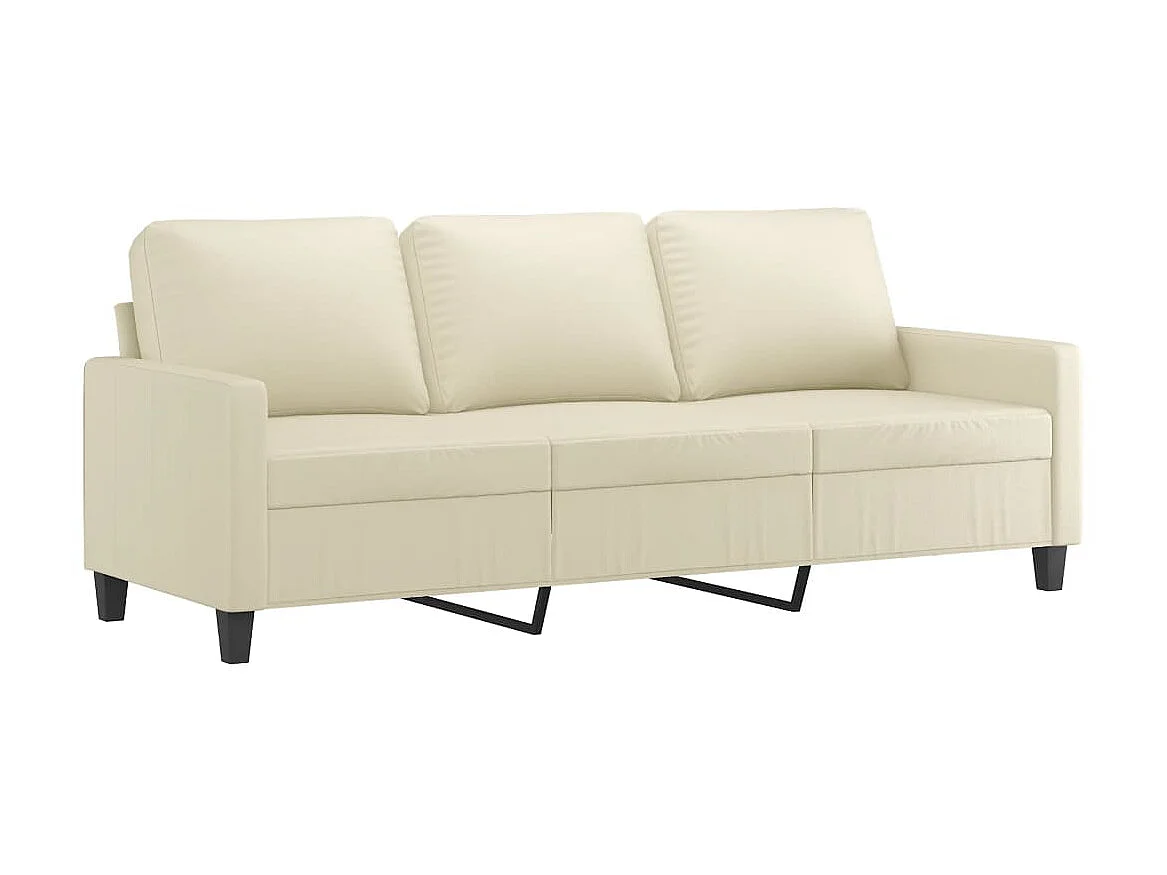 Canapé à 3 places Crème 180 cm Similicuir OLA9772