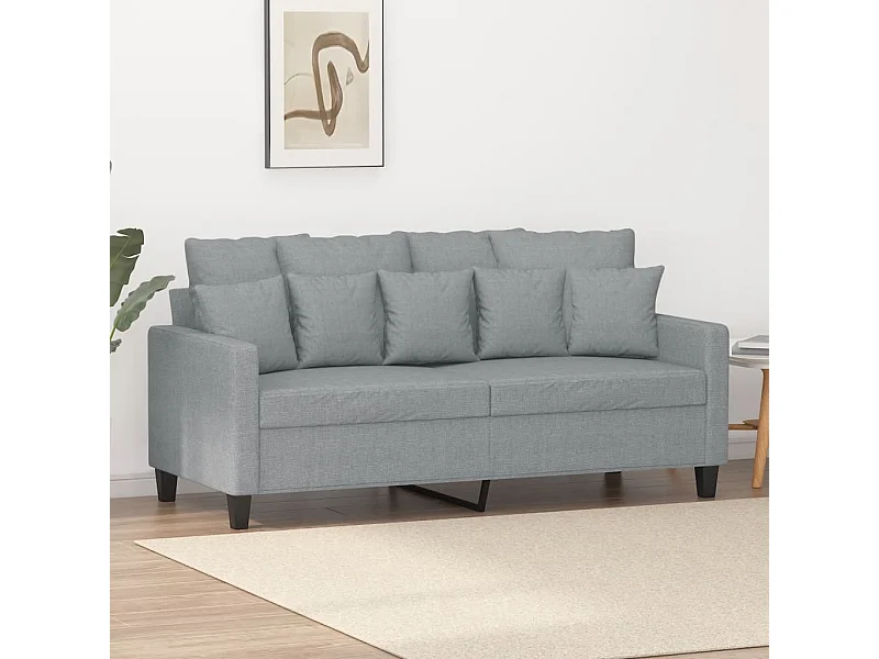 2-Sitzer-Sofa | Wohnzimmersofa Hellgrau 140 cm Stoff -gkd411868