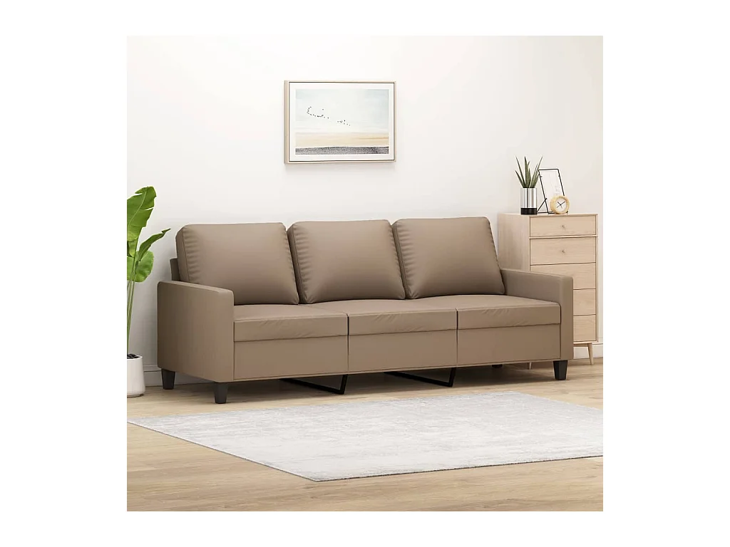 Canapé à 3 places Cappuccino 180 cm Similicuir OLA4856