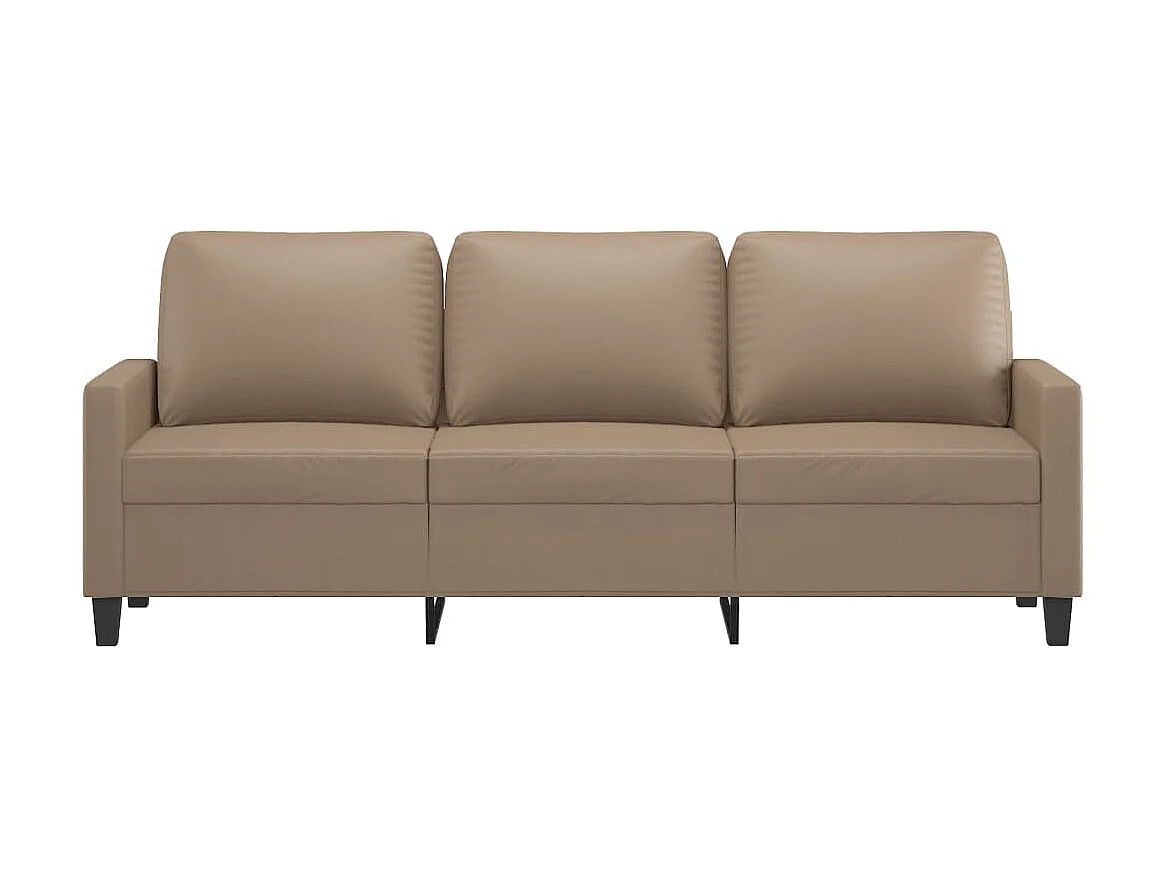 Sofá de 3 lugares 180 cm couro artificial cor cappuccino PT927840