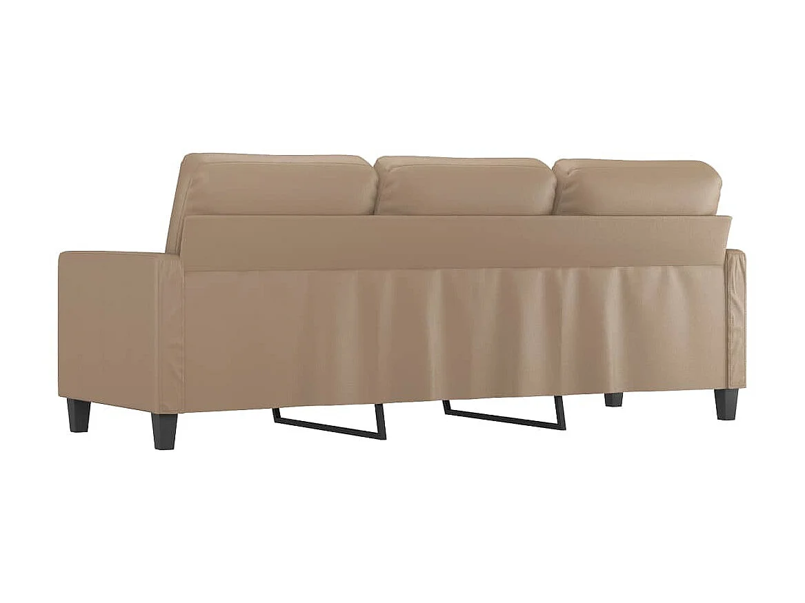 Sofá de 3 lugares 180 cm couro artificial cor cappuccino PT927840