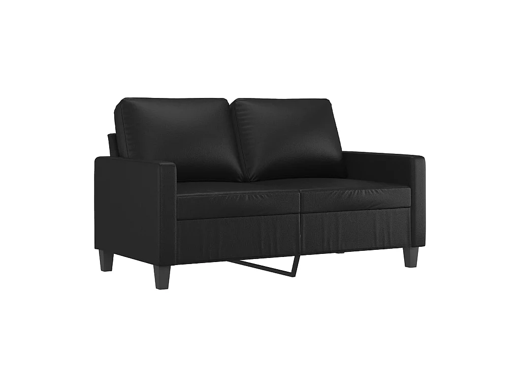 2-Sitzer-Sofa | Wohnzimmersofa Schwarz 120 cm Kunstleder -gkd700384