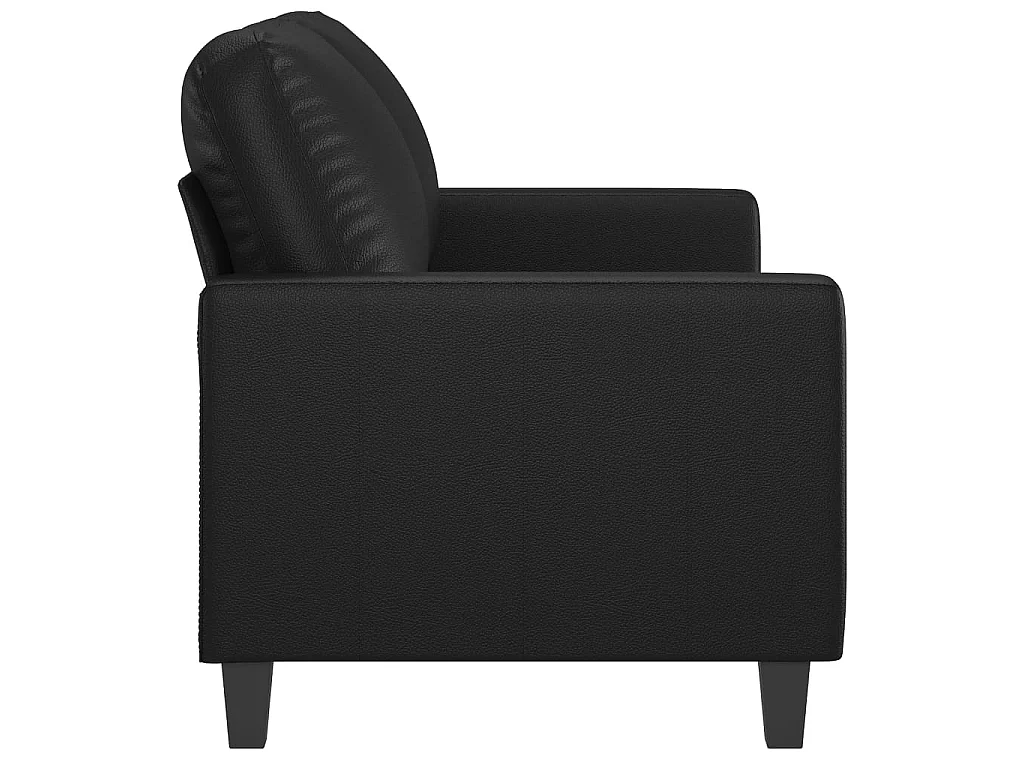 Sofá de 2 lugares 120 cm couro artificial preto PT980232