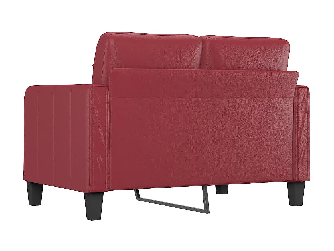 Canapé à 2 places Rouge bordeaux 120 cm Similicuir OID5206