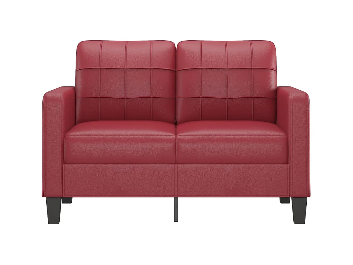 Canapé à 2 places Rouge bordeaux 120 cm Similicuir OID5206