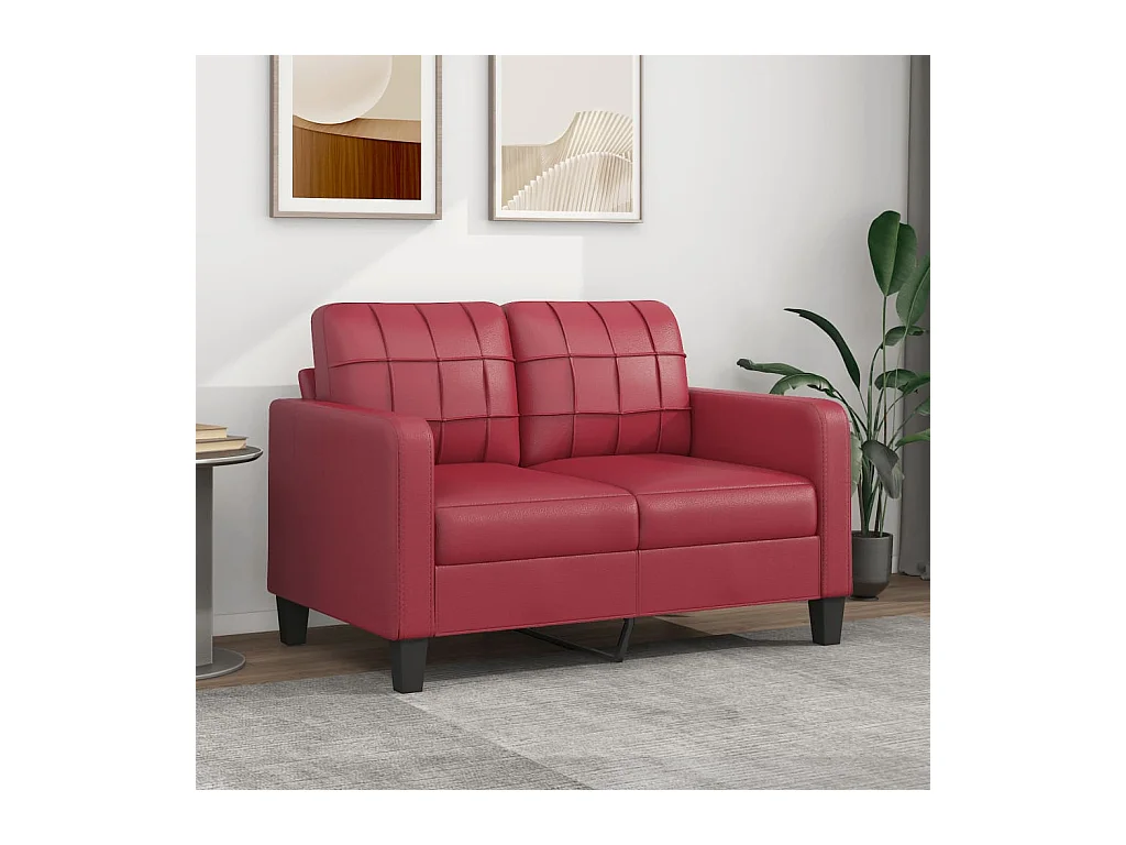 2-Sitzer-Sofa | Wohnzimmersofa Weinrot 120 cm Kunstleder -gkd403667