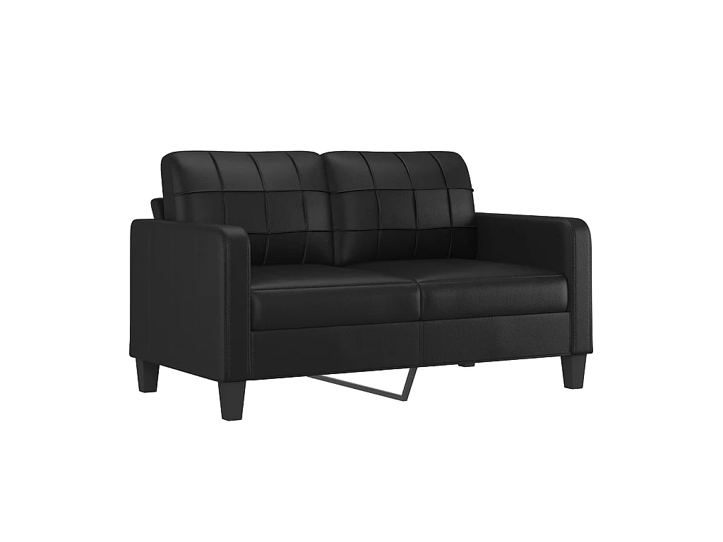 2-Sitzer-Sofa | Wohnzimmersofa Schwarz 140 cm Kunstleder -gkd880573