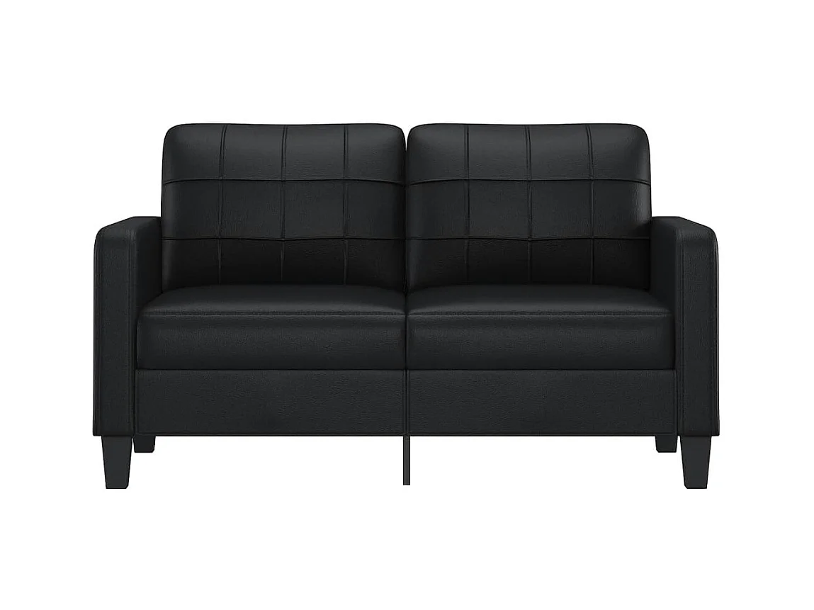 2-Sitzer-Sofa | Wohnzimmersofa Schwarz 140 cm Kunstleder -gkd880573