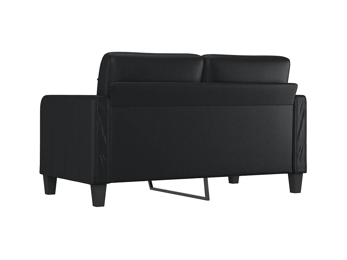 2-Sitzer-Sofa | Wohnzimmersofa Schwarz 140 cm Kunstleder -gkd880573