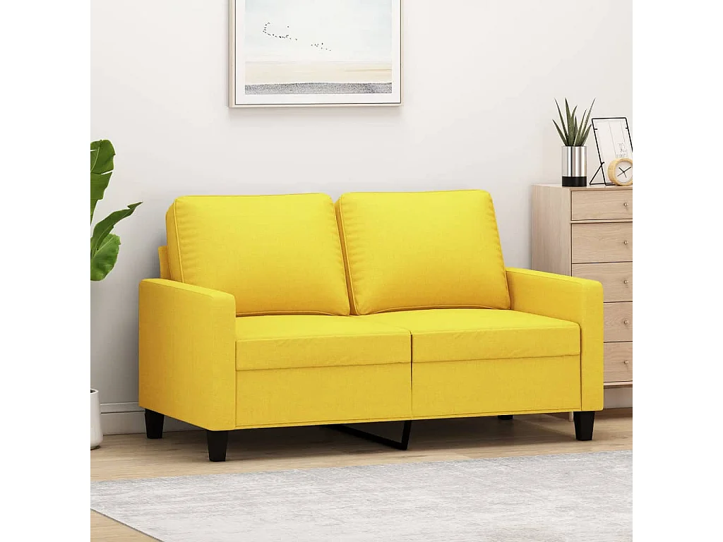 Canapé à 2 places Jaune clair 120 cm Tissu OLA2724