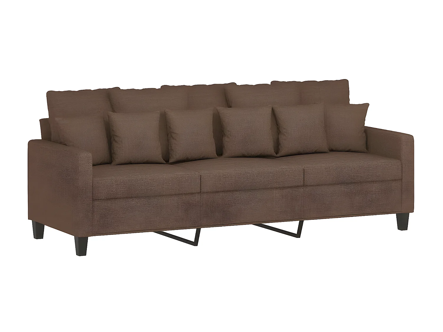 Canapé à 3 places Marron 180 cm Tissu LODW93610