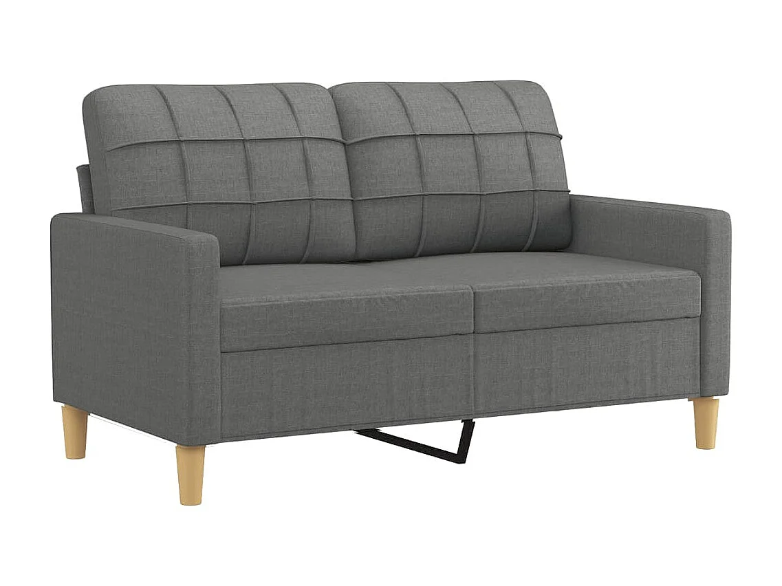 2-Sitzer-Sofa | Wohnzimmersofa mit Zierkissen Dunkelgrau 120 cm Stoff -gkd125127