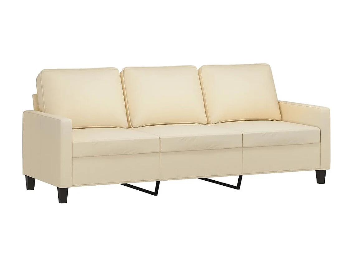 Canapé à 3 places Crème 180 cm Tissu LODW71418