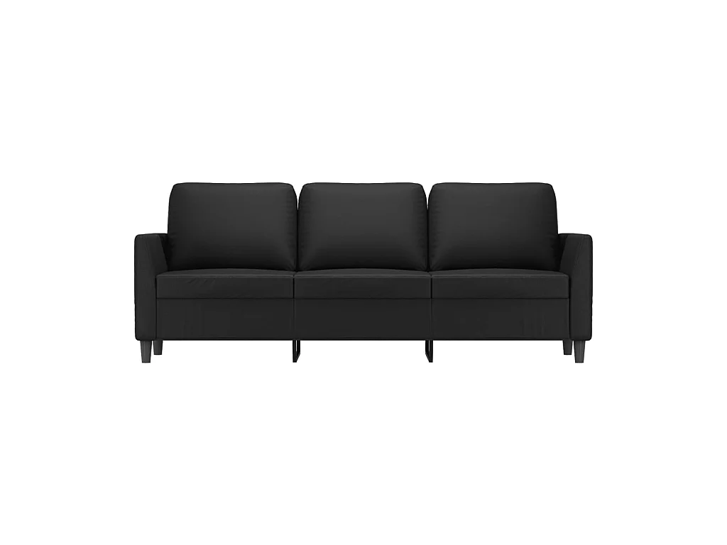 3-Sitzer-Sofa | Wohnzimmersofa Schwarz 180 cm Kunstleder -gkd856417