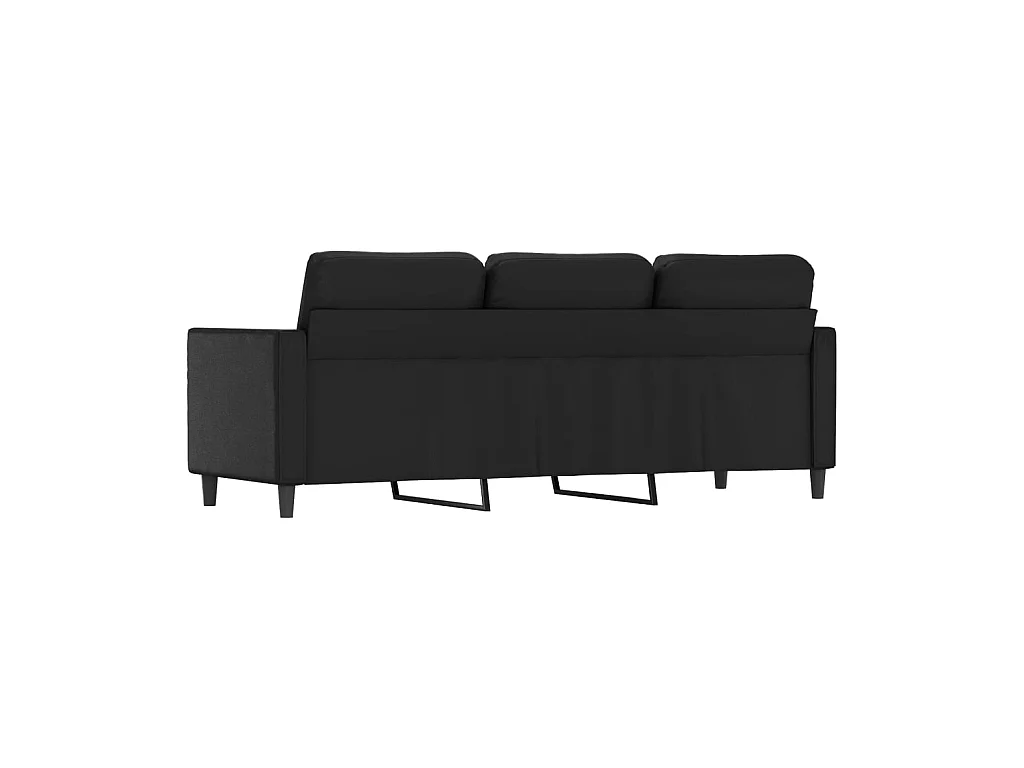3-Sitzer-Sofa | Wohnzimmersofa Schwarz 180 cm Kunstleder -gkd856417