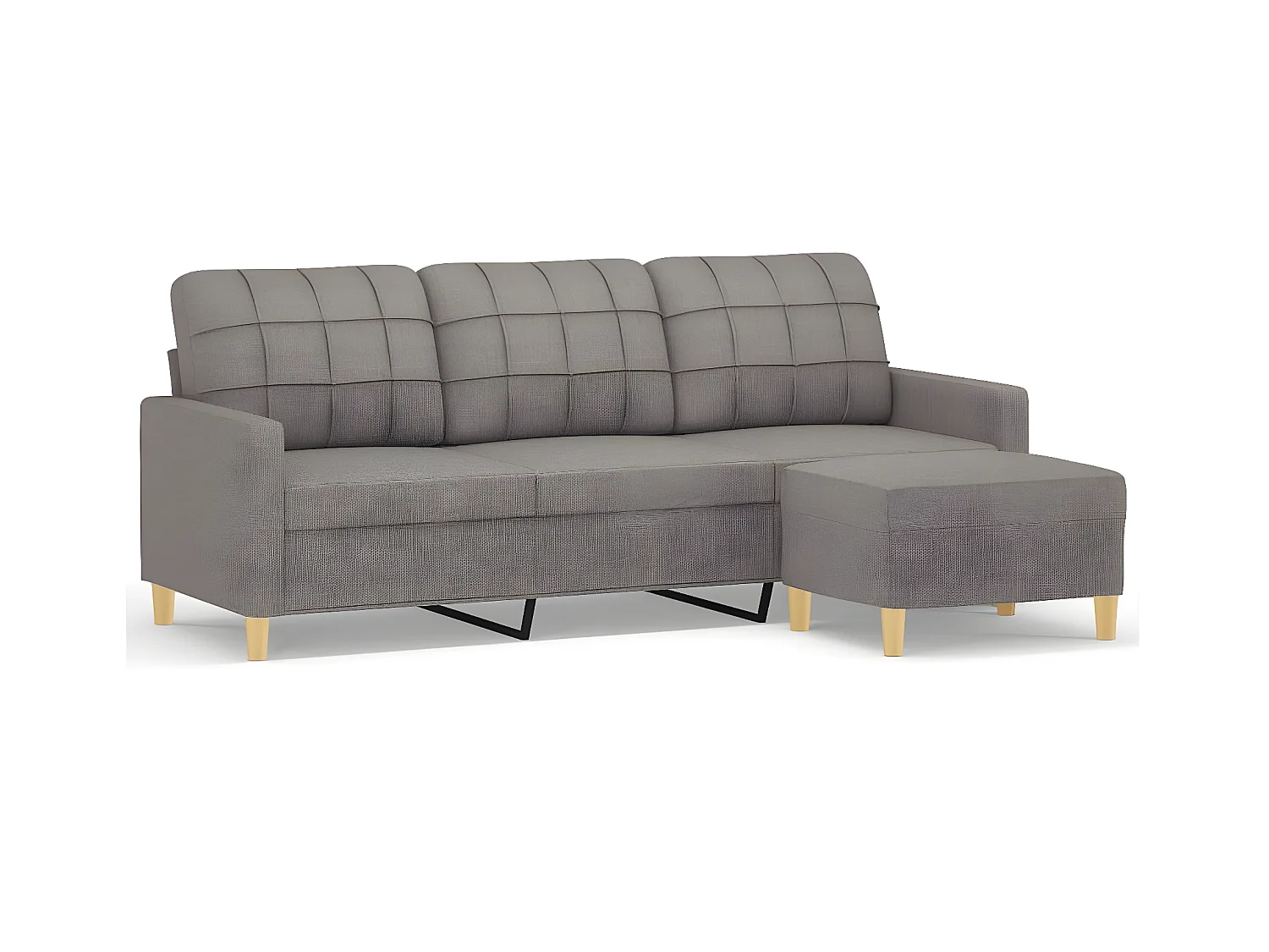 Canapé à 3 places avec repose-pieds Taupe 180 cm Tissu OID3672