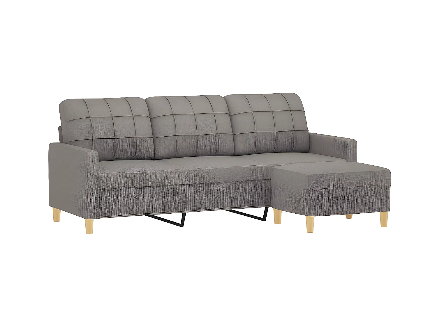 Canapé à 3 places avec repose-pieds Taupe 180 cm Tissu OID3672