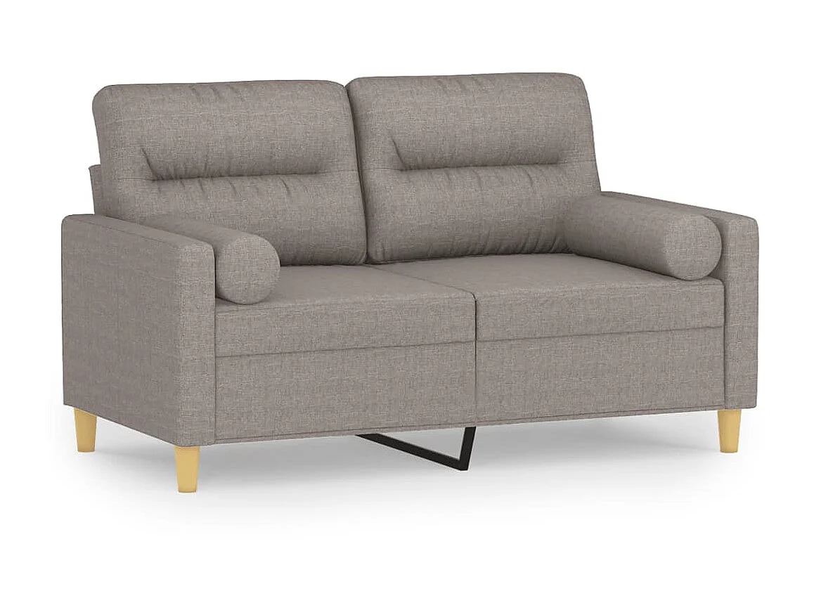 Sofá 2 lug. +almofadas decoração 120cm tecido cinza-acastanhado PT794829