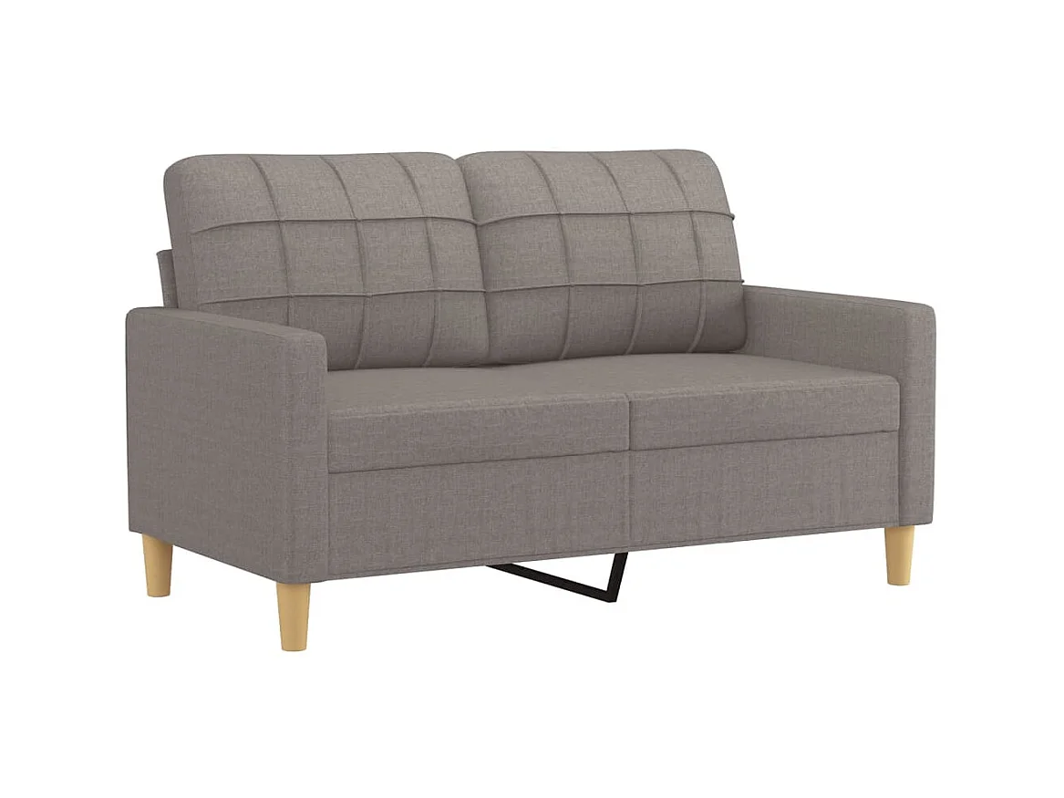 Canapé à 2 places avec oreillers décoratifs taupe 120 cm tissu OID1631
