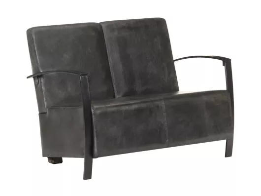 Kauf Unique 2-Sitzer-Sofa | Wohnzimmersofa Grau Echtleder -gkd266940