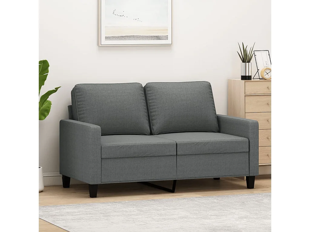 Canapé à 2 places Gris foncé 120 cm Tissu LODW53898