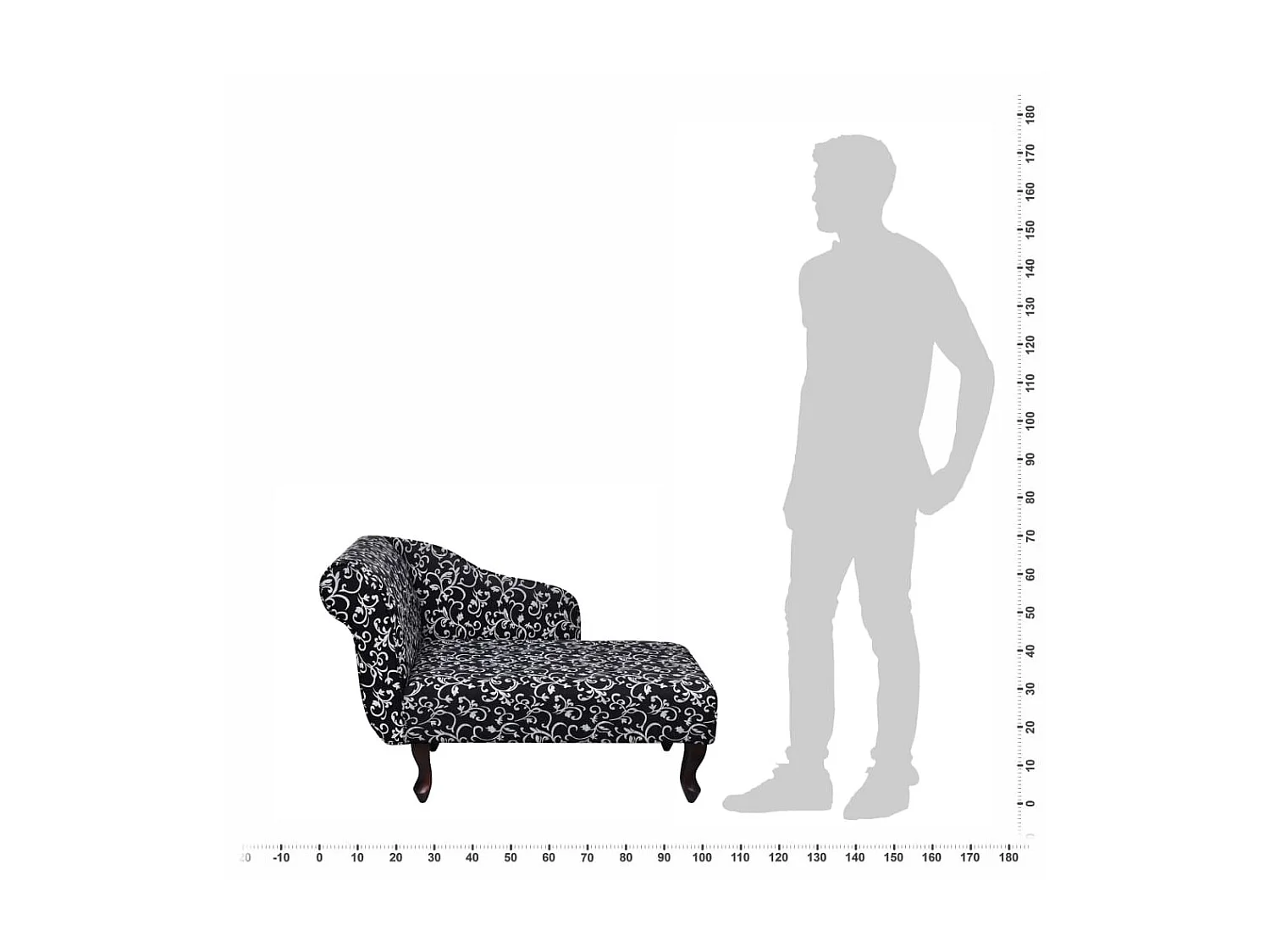 Canapé Noir et blanc Tissu SEF47154