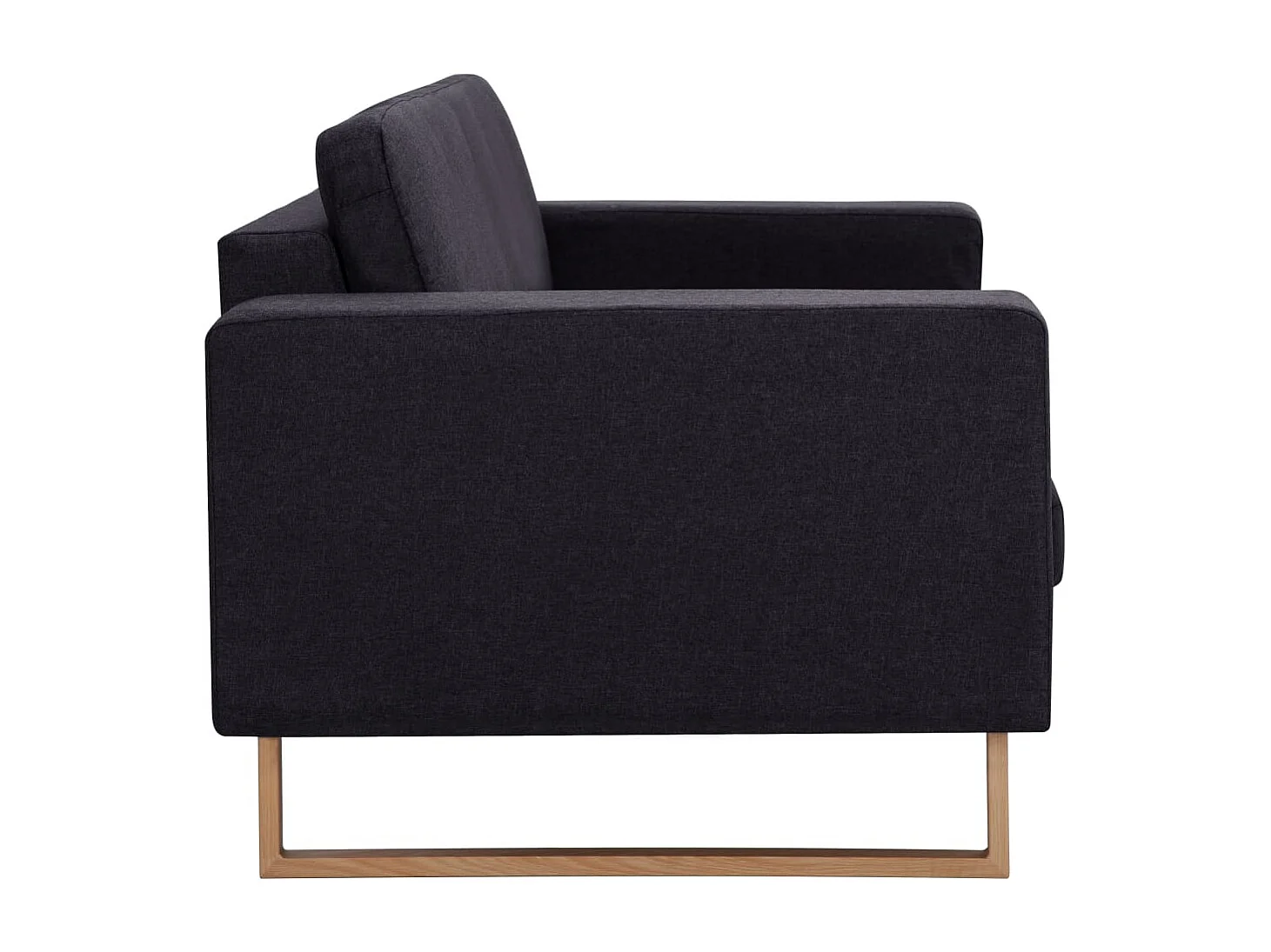 Canapé à 3 places Tissu Noir OID8085