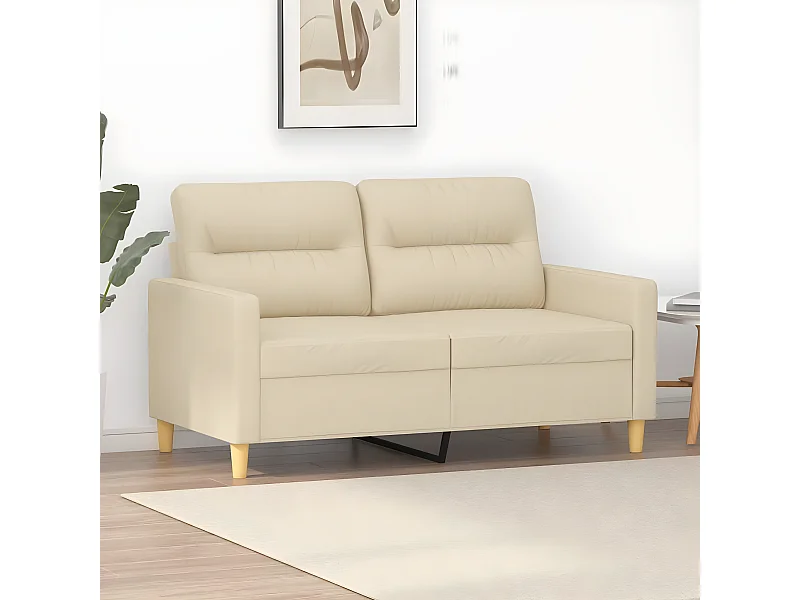 Tweezitsbank 120 cm stof crèmekleurig BE145396